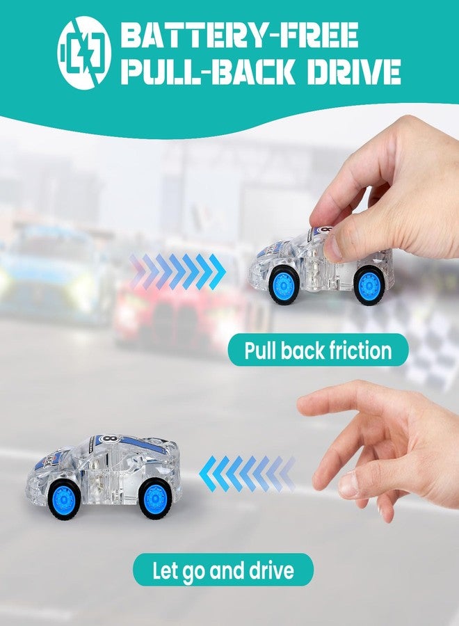 ZOHANINDL LED Light Up Pull Back Car Toys,Race Cars Toy (2 Pack),Car Body Glows-Batteries Included,Suitable for Toddlers 3 4 5 6 7 8 Year Old Kids for Boys and Girls Birthday Party Gift - Image 4